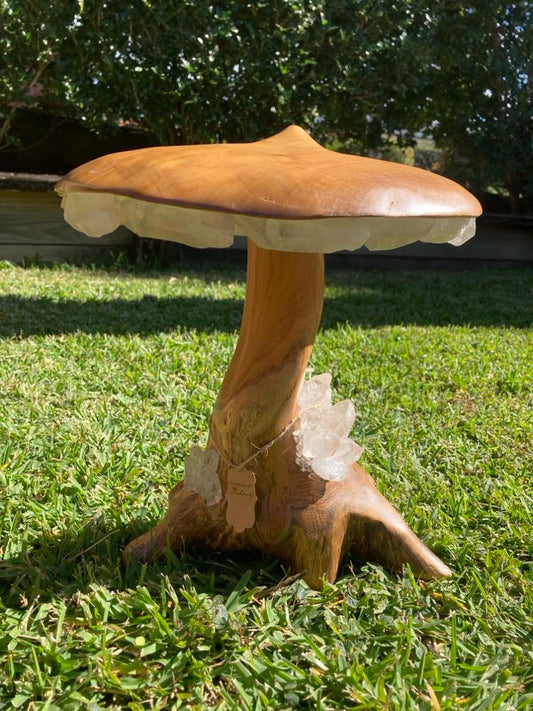Medium Reclaimed Teak Mushroom Lamp